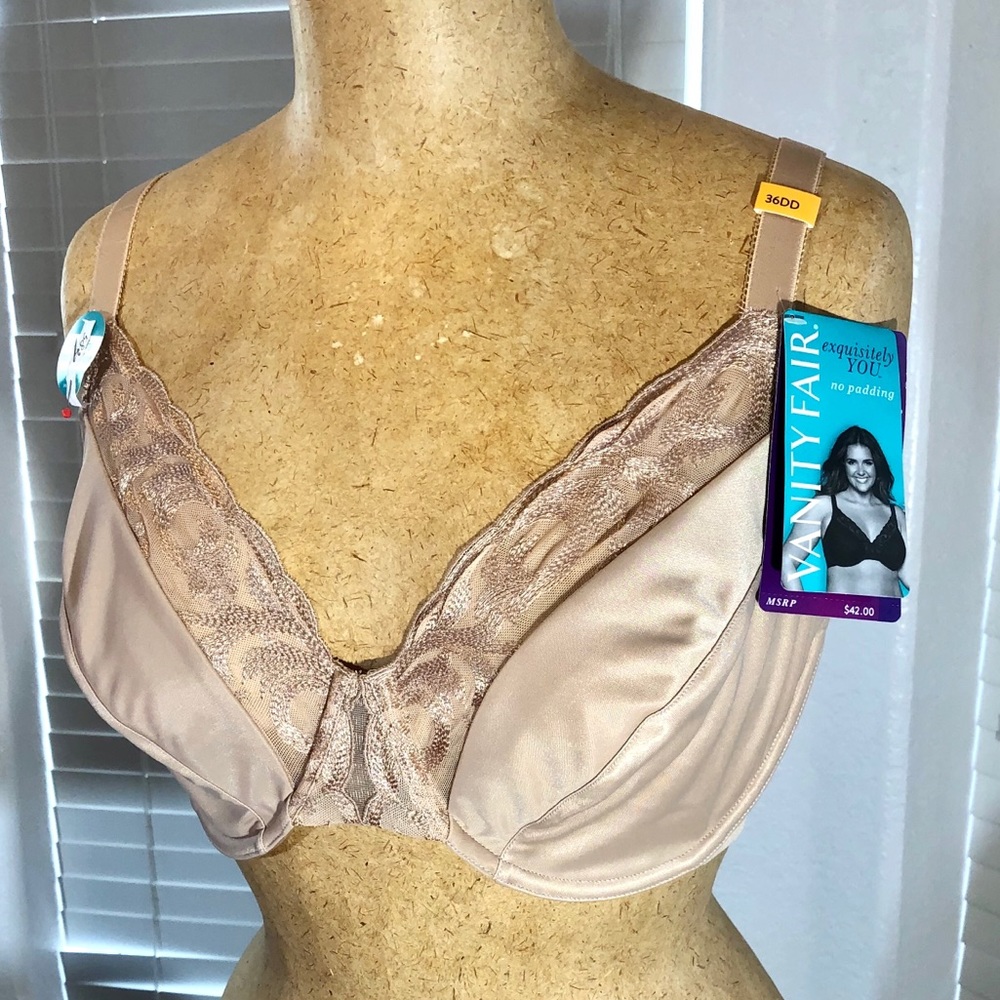 NWT VANITY FAIR bra 36DD cream non padded no poke - Picture 2 of 14